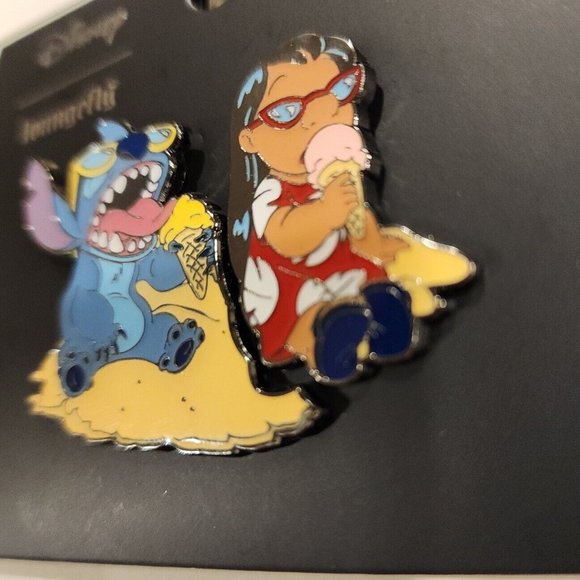 Loungefly Disney Lilo and Stitch Ice Cream Beach Enamel Pin Set 2 Piece NEW - Picture 8 of 10
